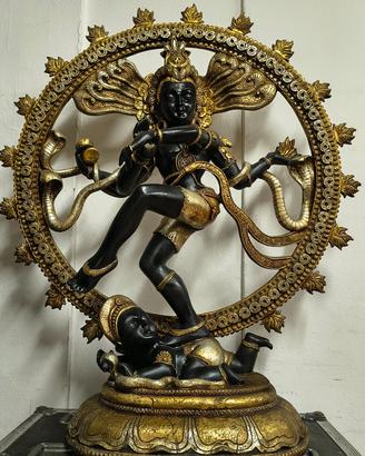 Statua Shiva Nataraja Resina bronzata/dorata