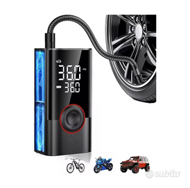 Compressore ricaricabile 2in1 lcd per auto moto