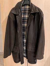 Giacca vera pelle vintage marrone Tg 50