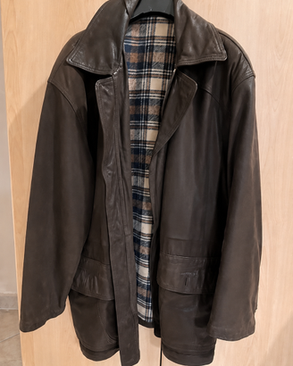 Giacca vera pelle vintage marrone Tg 50