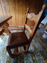 TAVOLO IN LEGNO MASSELLO + 3 SEDIE