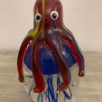 Scultura vetro di Murano polpo rosso