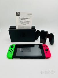 Nintendo Switch V1 Verde e Rosa con Scatola