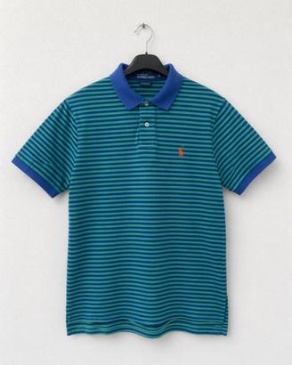 Polo Ralph Lauren Custom Fit M righe blu verde