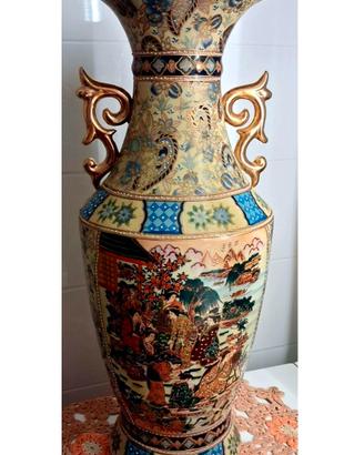 vaso royal satsuma vintage dipinto a mano 