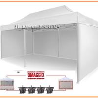 6x3 Gazebo pieghevole mercati 3x6 acciaio con lati