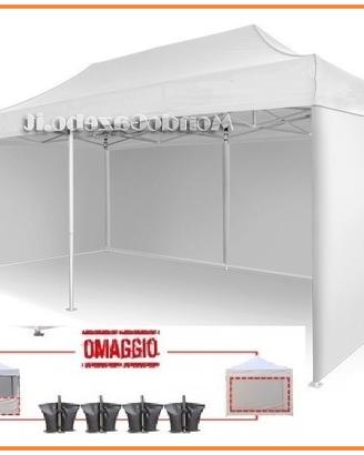 6x3 Gazebo pieghevole mercati 3x6 acciaio con lati