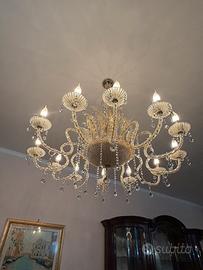 Lampadario Vetro di murano e Swarovski