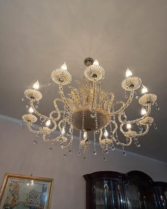 Lampadario Vetro di murano e Swarovski