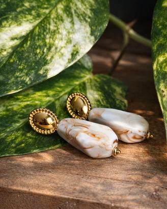 Orecchini effetto pietra naturale marmorizzata