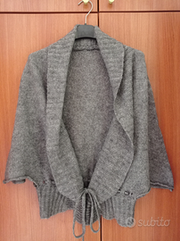 Cardigan grigio misto lana