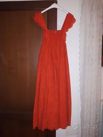 abito Twinset prendisole con volant corallo