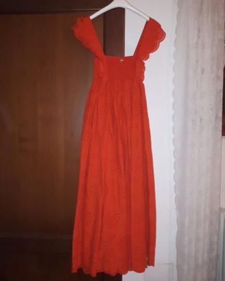 abito Twinset prendisole con volant corallo