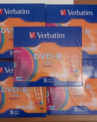 Verbatim DVD-R 5pacchi da 5unità. tot 25dvd
