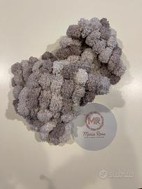 Sciarpa morbida effetto peluche grigio melange