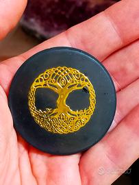Shungite piatta con Albero della Vita