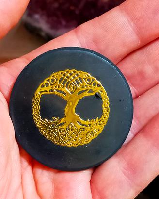 Shungite piatta con Albero della Vita