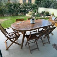 Tavolo legno allungabile set completo