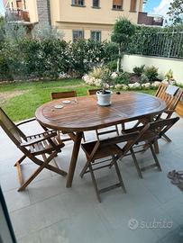 Tavolo legno allungabile set completo