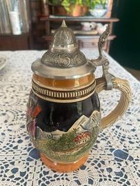 boccale  tradizionale  birra vintage con coperchio