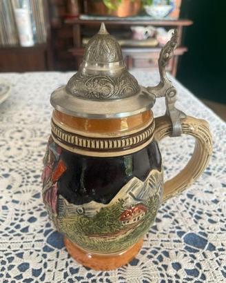 boccale  tradizionale  birra vintage con coperchio