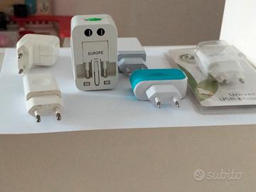Lotto Caricatori USB da Muro + Adattatore Presa 