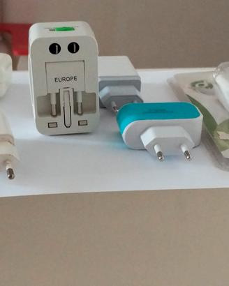Lotto Caricatori USB da Muro + Adattatore Presa 