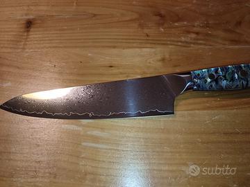 Coltello Chef in Acciaio Damasco – Forgiato a Mano