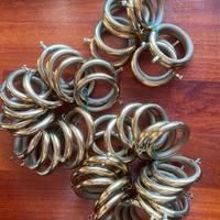 47 Anelli con ganci per tende in ottone