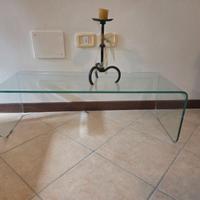 Porta TV in vetro temperato.