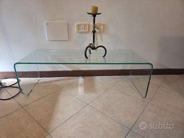 Porta TV in vetro temperato.