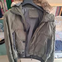 Piumino corto imbottito piuma d'oca verde XL