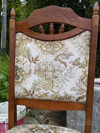 set 5 sedie vintage ciniglia legno