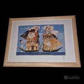 Serigrafia "Amanti In Laguna" di Paolo Fresu