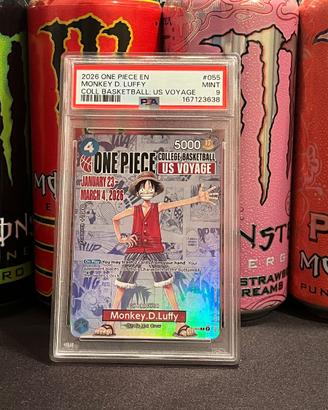One Piece Monkey D. Luffy College Basketball PSA9