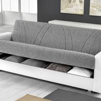DIVANO LETTO CONTENITORE 3 POSTI CON 2 CUSCINI