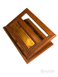 Leggio Espositore Vintage regolabile - legno e oro