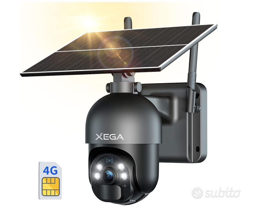 Xega 3G/4G LTE Telecamera Solare Esterno con SIM S - Audio/Video In vendita  a Latina