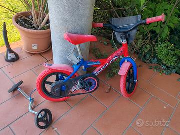 Bici bimbo Spiderman con rotelle