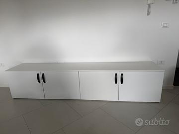Mobile TV / Credenza Bassa Bianca a 4 Ante