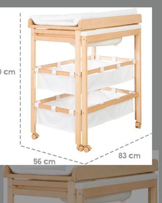 Fasciatoio con vaschetta roba "Baby Pool" in legno