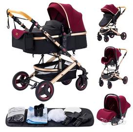 Passeggino trio bordeaux oro