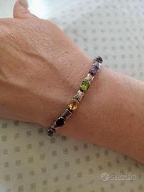 Bracciale Tennis Multicolor Argento 925 & Pietre