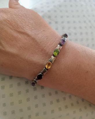 Bracciale Tennis Multicolor Argento 925 & Pietre