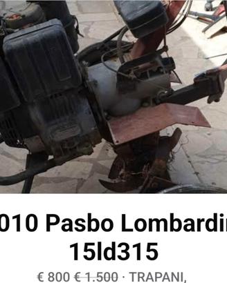 Motozappa Diesel PASBO Lombardini 15LD315
