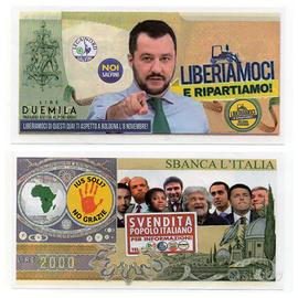 LEGA NORD BANCONOTA 2000 LIRE  SALVINI