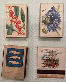 Quattro scatole di fiammiferi vintage svedesi