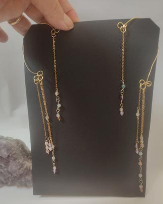 orecchini ear cuff estate leggeri pietre lunghi