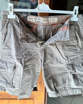PANTALONI CORTI CARGO 40WEFT COLOR FANGO TAGLIA 32