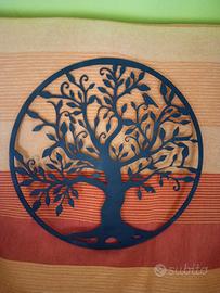 albero della vita in legno verniciato nero ,50 cm 